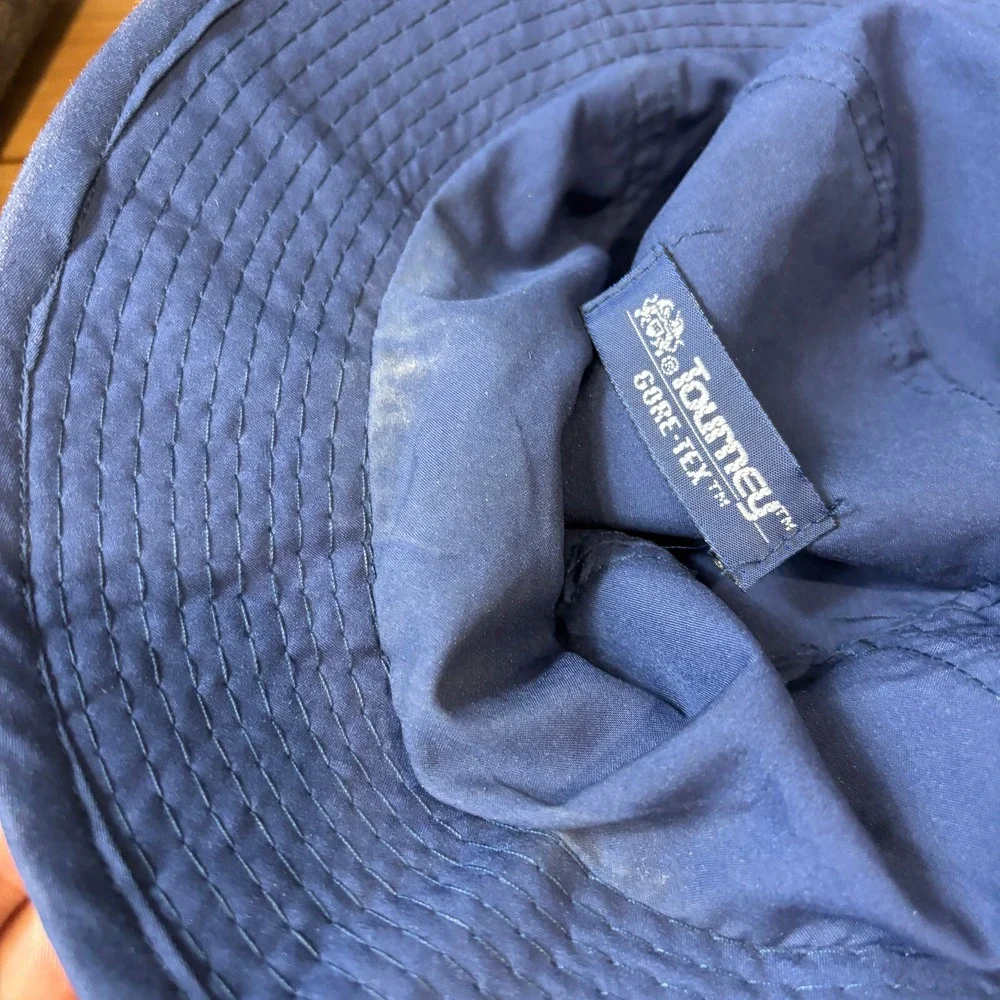 Vintage Tourney Hat Mens Large Blue Rain Bucket Cap Gore Tex Waterproof USA Made